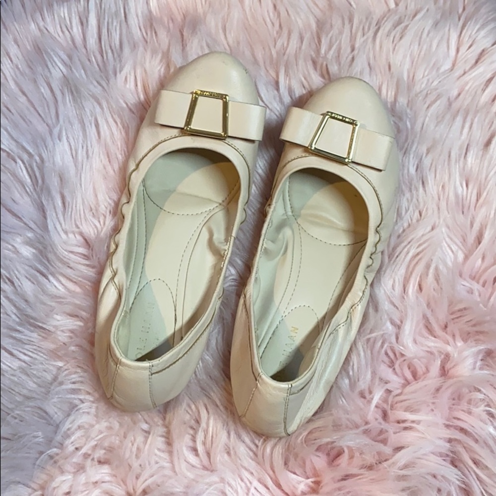 Cole Haan bow ballet flats, nude